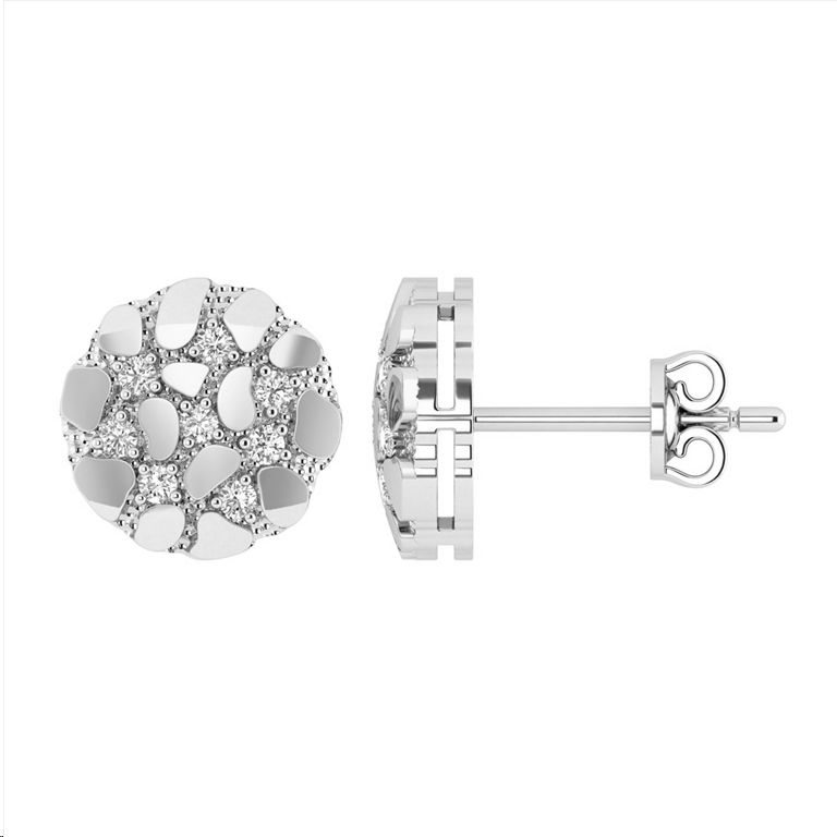 Sterling Silver Ladies 0.15CT Round Diamond Fashion Earrings Elegant Fine Jewelry 1 Sterling Silver Ladies 0.15CT Round Diamond Fashion Earrings Elegant Fine Jewelry - Image 1