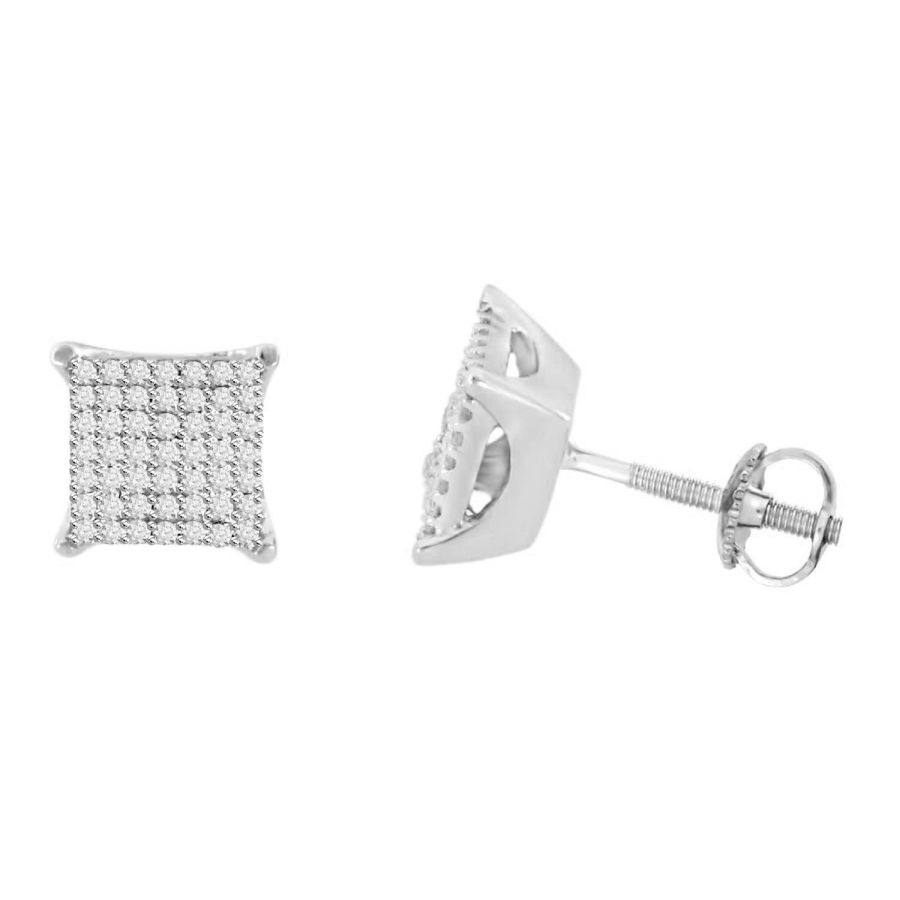 Sterling Silver White 0.25CT Round Diamond Fashion Earrings For Women 1 Sterling Silver White 0.25CT Round Diamond Fashion Earrings For Women - Image 1