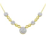 LADIES NECKLACE 1.25CT ROUND DIAMOND 14K YELLOW GOLD