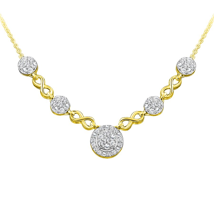 LADIES NECKLACE 1.25CT ROUND DIAMOND 14K YELLOW GOLD 1 LADIES NECKLACE 1.25CT ROUND DIAMOND 14K YELLOW GOLD - Image 1