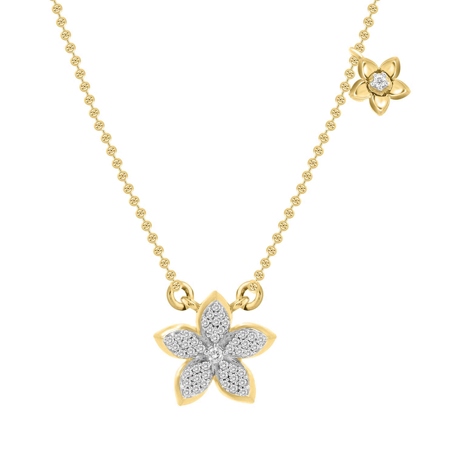 LADIES NECKLACE 0.15CT ROUND DIAMOND 14K YELLOW GOLD 1 LADIES NECKLACE 0.15CT ROUND DIAMOND 14K YELLOW GOLD - Image 1