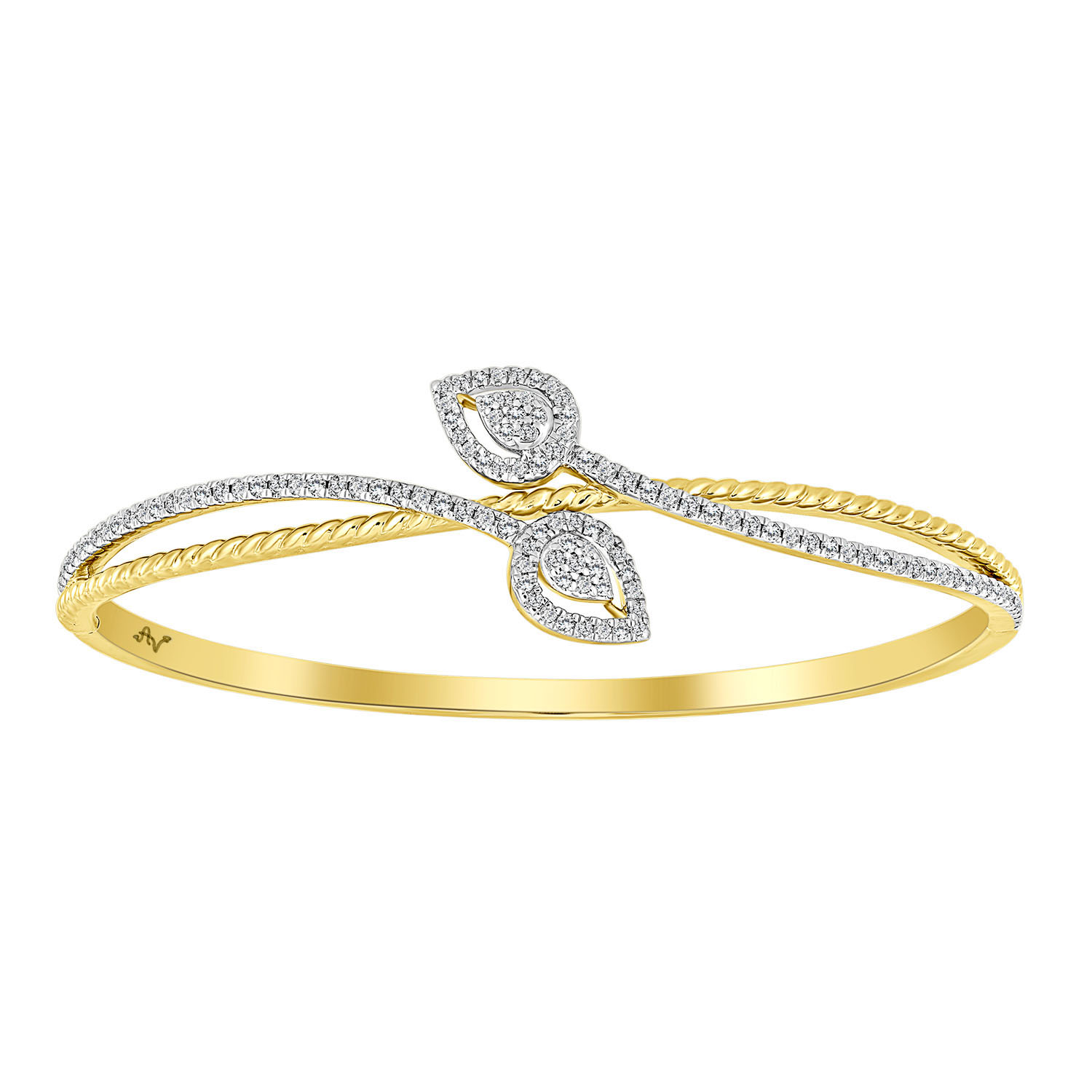 LADIES BANGLE 0.75CT ROUND DIAMOND 14K YELLOW GOLD 1 LADIES BANGLE 0.75CT ROUND DIAMOND 14K YELLOW GOLD - Image 1