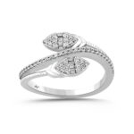 LADIES RING 0.25CT ROUND/BAGUETTE DIAMOND 14K WHITE GOLD