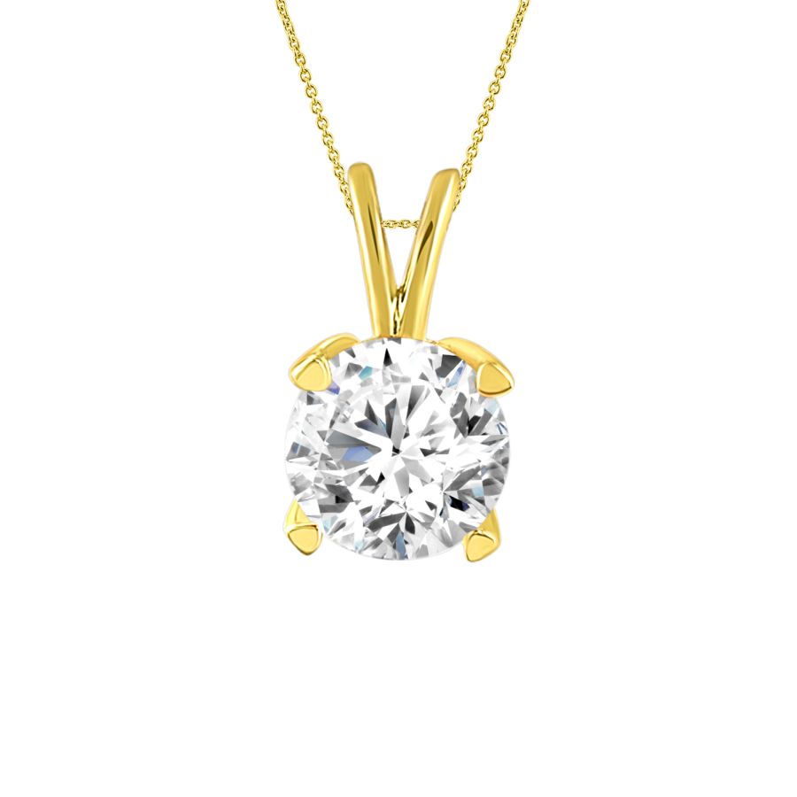 SOLITAIRE LADIES PENDANT 0.33CT ROUND DIAMOND 14K YELLOW GOLD 1 SOLITAIRE LADIES PENDANT 0.33CT ROUND DIAMOND 14K YELLOW GOLD - Image 1