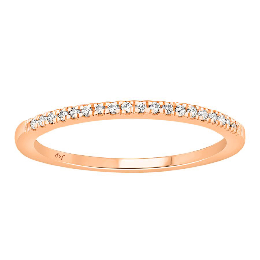 LADIES STACKABLE BAND 0.11CT ROUND DIAMOND 14K ROSE GOLD 1 LADIES STACKABLE BAND 0.11CT ROUND DIAMOND 14K ROSE GOLD - Image 1