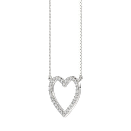 LADIES NECKLACE 0.75CT ROUND DIAMOND 14K WHITE GOLD