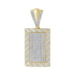 MEN'S CHARM PENDANT 1.10CT ROUND DIAMOND 10K YELLOW GOLD