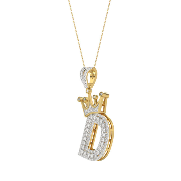 MEN'S PENDANT 0.40CT ROUND DIAMOND 10K YELLOW GOLD - Image 3