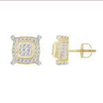 LADIES EARRINGS 0.25CT ROUND DIAMOND 10K YELLOW GOLD