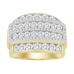 MEN'S RING 3.00CT ROUND DIAMOND 10K YELLOW GOLD