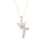 MEN'S PENDANT 0.40CT ROUND DIAMOND 10K YELLOW GOLD