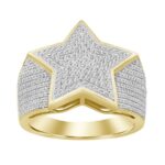 MEN'S RING 0.75CT ROUND DIAMOND 10K YELLOW GOLD