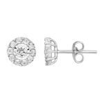 LADIES EARRINGS 0.50CT ROUND DIAMOND 10K WHITE GOLD