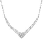 LADIES NECKLACE 0.35CT ROUND DIAMOND 10K WHITE GOLD