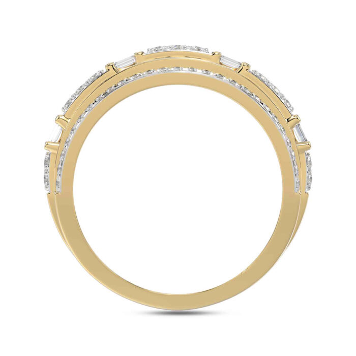 MEN'S BAND 1.00CT ROUND/BAGUETTE DIAMOND 10K YELLOW GOLD - Image 2