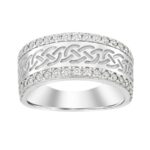 MEN'S BAND 1.00CT ROUND DIAMOND 14K WHITE GOLD (SI QUALITY)