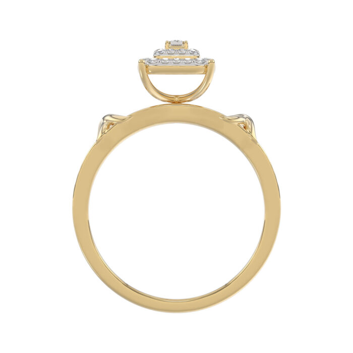 LADIES TRIOS 1.00CT ROUND DIAMOND 10K YELLOW GOLD - Image 2