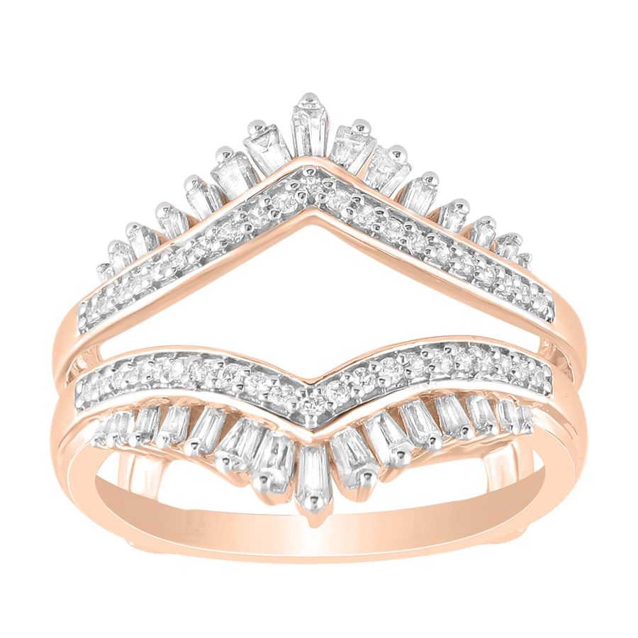 LADIES RING 0.50CT ROUND/BAGUETTE DIAMOND 14K ROSE GOLD 1 LADIES RING 0.50CT ROUND/BAGUETTE DIAMOND 14K ROSE GOLD - Image 1