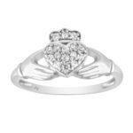 LADIES RING 0.15CT ROUND DIAMOND 10K WHITE GOLD