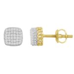 LADIES STUD EARRINGS 0.15CT ROUND DIAMOND 10K YELLOW GOLD