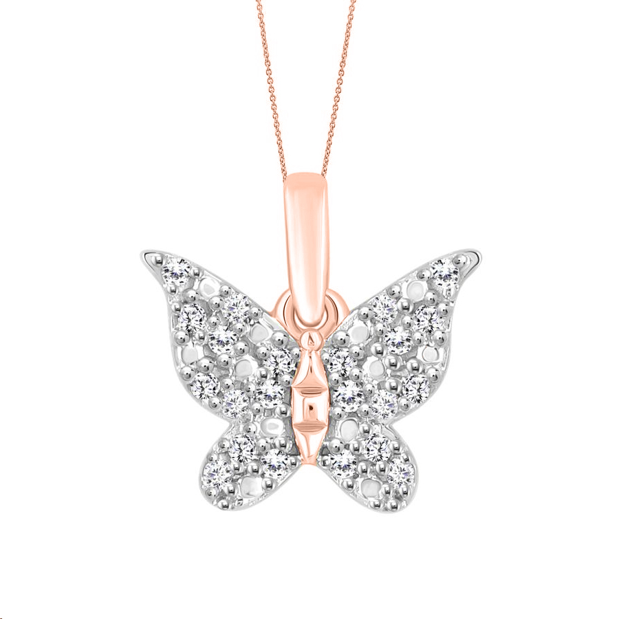 LADIES PENDANT WITH CHAIN 0.10CT ROUND DIAMOND 10K ROSE GOLD 1 LADIES PENDANT WITH CHAIN 0.10CT ROUND DIAMOND 10K ROSE GOLD - Image 1