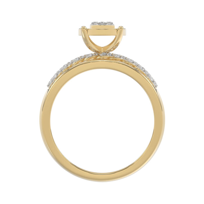LADIES TRIO SET 0.50CT ROUND DIAMOND 10K YELLOW GOLD - Image 2