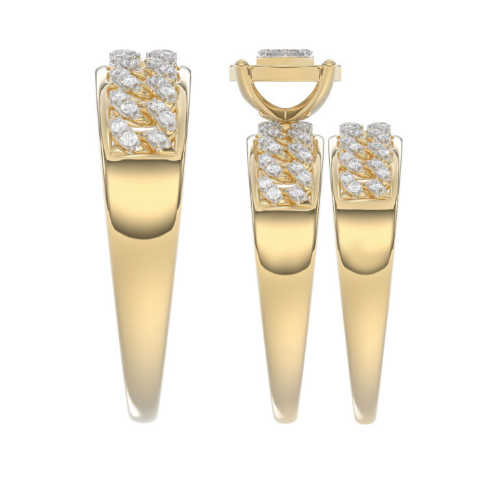 LADIES TRIO SET 0.50CT ROUND DIAMOND 10K YELLOW GOLD - Image 3
