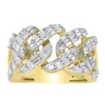 MEN'S RING 1.00CT BAGUETTE  DIAMOND 10K YELLOW GOLD