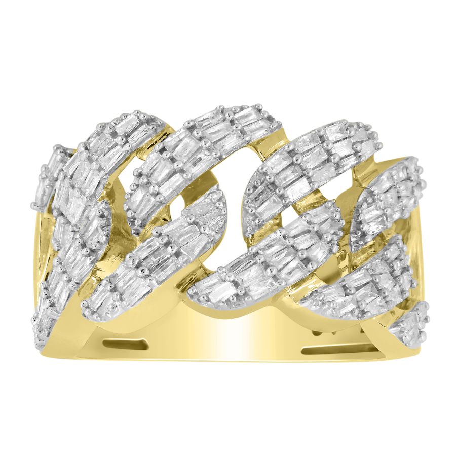 MEN'S RING 1.00CT BAGUETTE DIAMOND 10K YELLOW GOLD 1 MEN'S RING 1.00CT BAGUETTE DIAMOND 10K YELLOW GOLD - Image 1