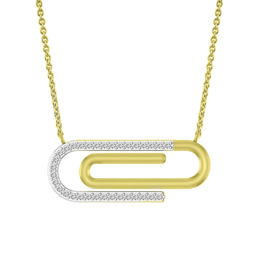 LADIES NECKLACE 0.25CT ROUND DIAMOND 10K YELLOW GOLD 1 LADIES NECKLACE 0.25CT ROUND DIAMOND 10K YELLOW GOLD - Image 1