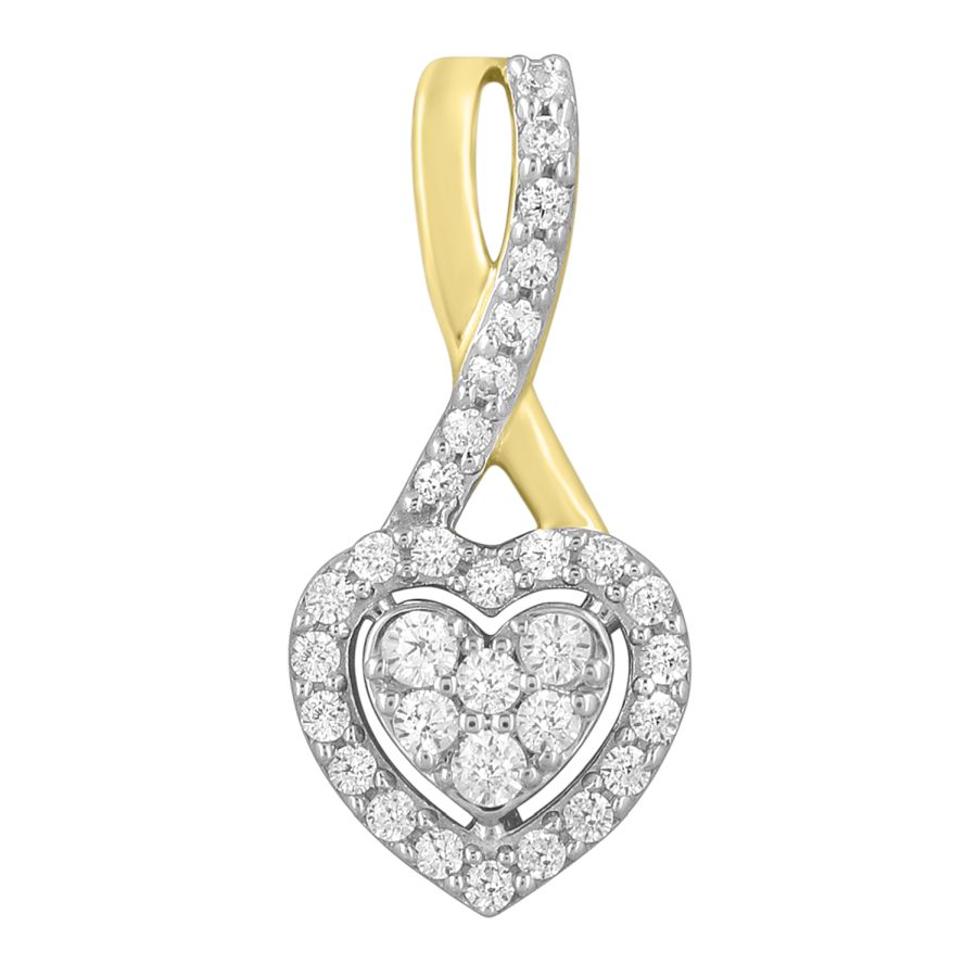 LADIES PENDANT WITH CHAIN 0.20CT ROUND DIAMOND 10K YELLOW GOLD 1 LADIES PENDANT WITH CHAIN 0.20CT ROUND DIAMOND 10K YELLOW GOLD - Image 1