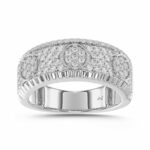 MEN'S RING 0.75CT ROUND DIAMOND 10K WHITE GOLD