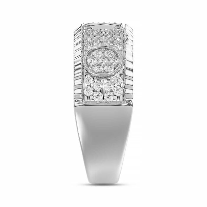 MEN'S RING 0.75CT ROUND DIAMOND 10K WHITE GOLD - Image 3