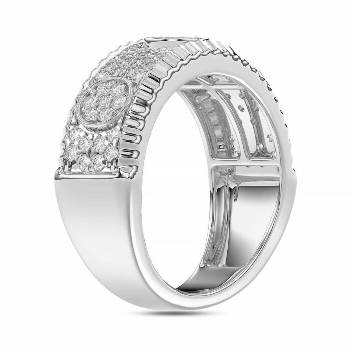 MEN'S RING 0.75CT ROUND DIAMOND 10K WHITE GOLD - Image 4