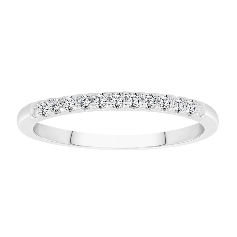 LADIES BAND 0.15CT ROUND DIAMOND 14K WHITE GOLD 1 LADIES BAND 0.15CT ROUND DIAMOND 14K WHITE GOLD - Image 1