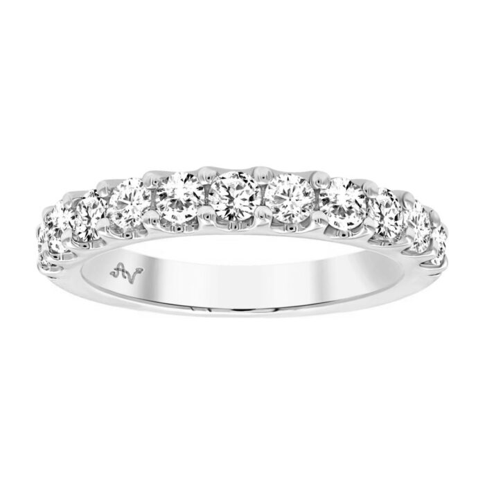 LADIES BAND 1.00CT ROUND DIAMOND 14K WHITE GOLD (SI QUALITY) - Image 1