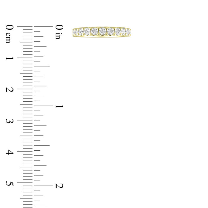 LADIES BAND 1.00CT ROUND DIAMOND 14K YELLOW GOLD - Image 6