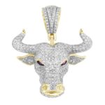 MEN'S CHARM 0.75CT ROUND DIAMOND 10K YELLOW GOLD