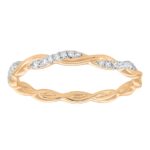 LADIES BAND 0.20CT ROUND DIAMOND 10K ROSE GOLD