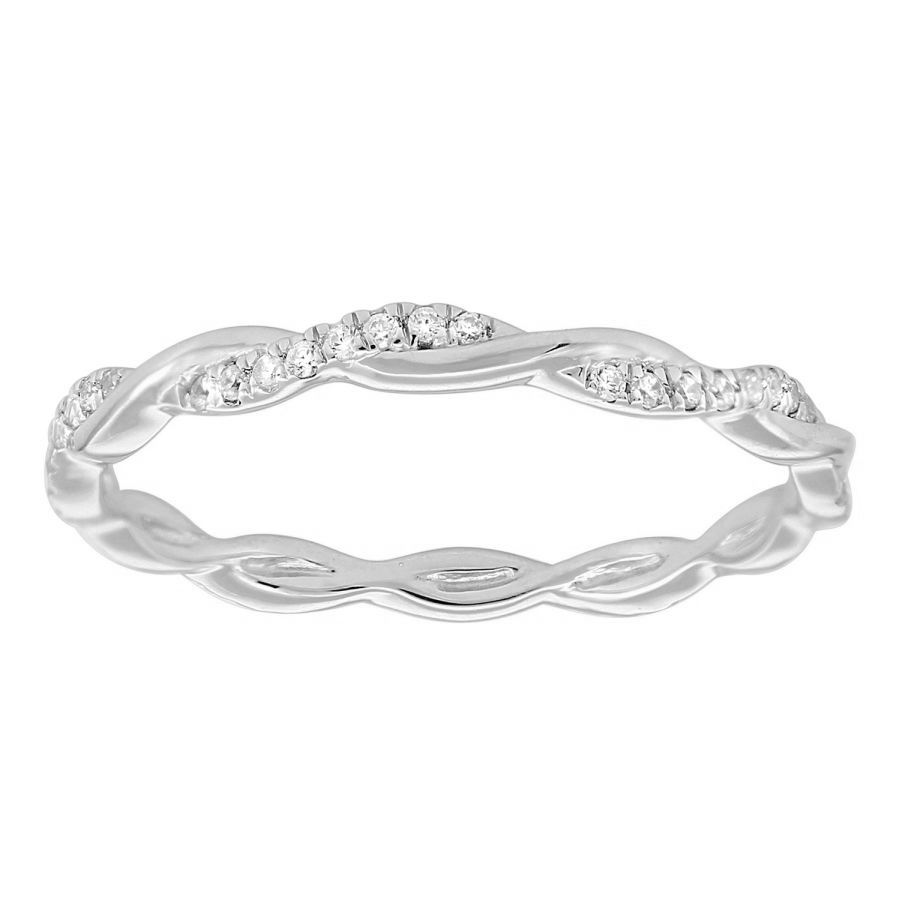 LADIES BAND 0.20CT ROUND DIAMOND 10K WHITE GOLD 1 LADIES BAND 0.20CT ROUND DIAMOND 10K WHITE GOLD - Image 1
