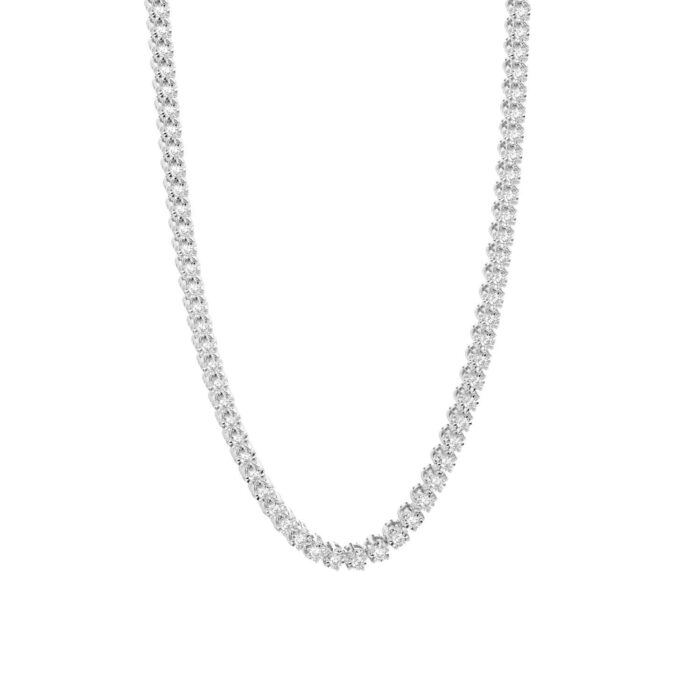 LADIES NECKLACE 1.50CT ROUND DIAMOND 14K WHITE GOLD - Image 1