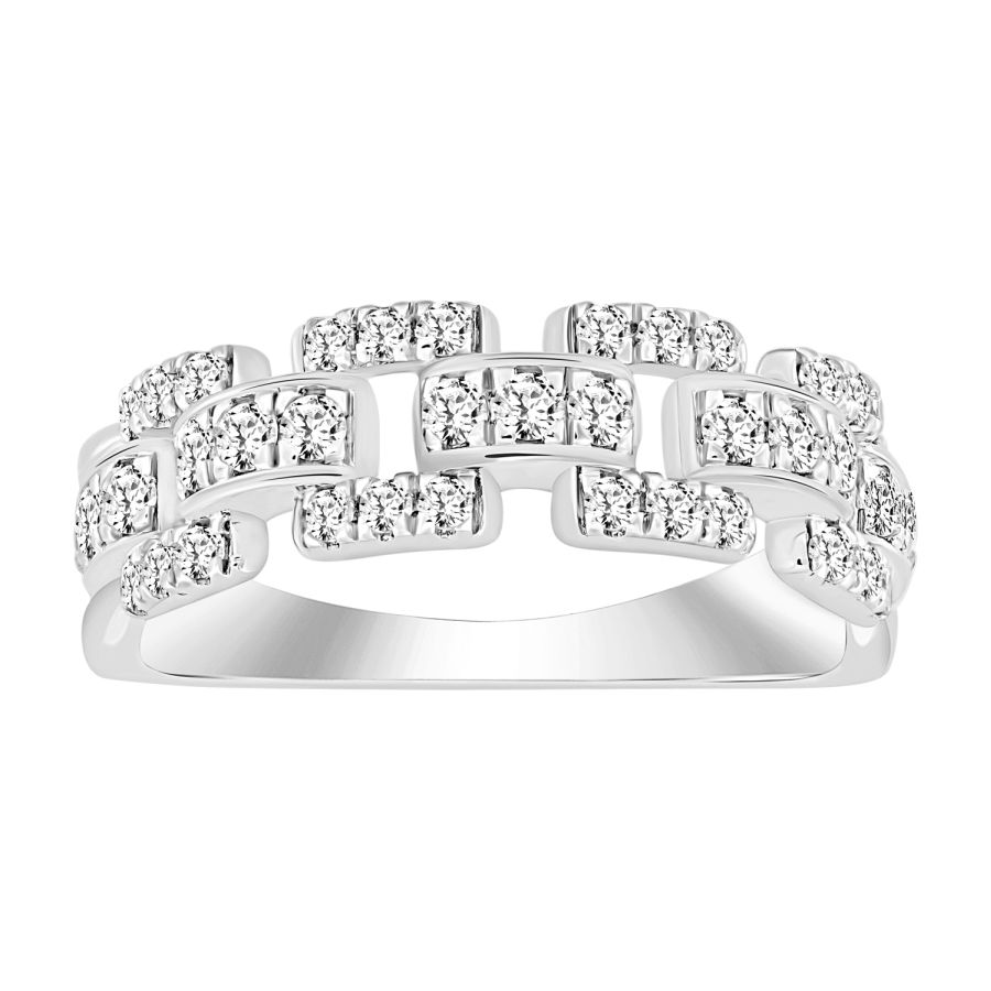 LADIES BAND 0.50CT ROUND DIAMOND 10K WHITE GOLD 1 LADIES BAND 0.50CT ROUND DIAMOND 10K WHITE GOLD - Image 1