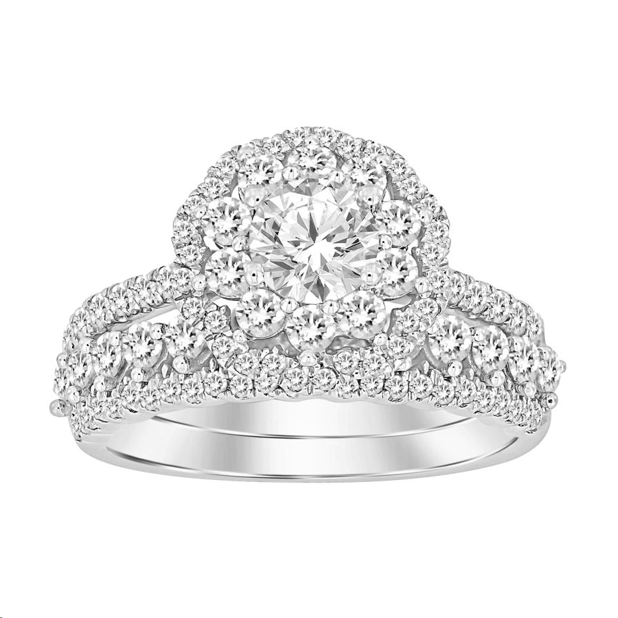 LADIES BRIDAL SET 1.75CT ROUND DIAMOND 14K WHITE GOLD (SI QUALITY) 1 LADIES BRIDAL SET 1.75CT ROUND DIAMOND 14K WHITE GOLD (SI QUALITY) - Image 1