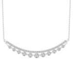 LADIES NECKLACE 0.75CT ROUND DIAMOND 14K WHITE GOLD