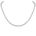 LADIES NECKLACE 8.00CT ROUND DIAMOND 10K WHITE GOLD