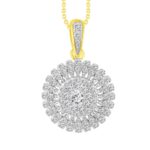 LADIES PENDANT 0.50CT ROUND DIAMOND 10K YELLOW GOLD
