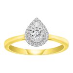 LADIES RING 0.25CT ROUND DIAMOND 10K YELLOW GOLD