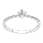 LADIES RING 0.10CT ROUND DIAMOND 10K WHITE GOLD