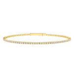 LADIES FLEXIBLE BANGLE 3.00CT ROUND DIAMOND 14K YELLOW GOLD