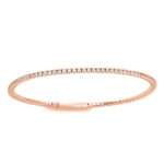 LADIES FULL FLEXIBLE BANGLE 2.00CT ROUND DIAMOND 14K ROSE GOLD